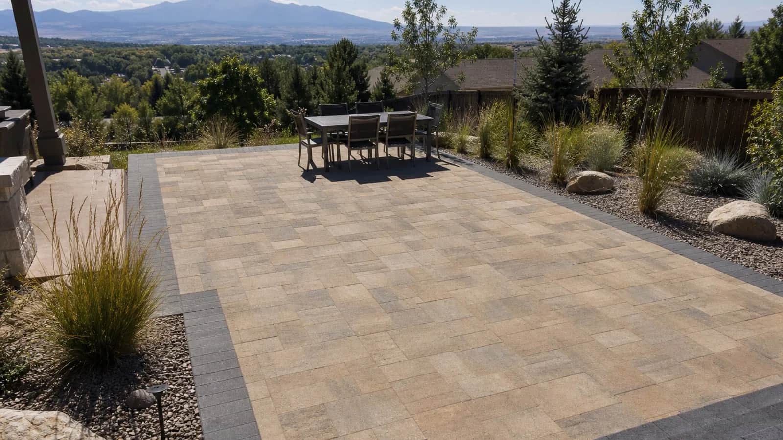 New paver patio and outdoor living space on a Colorado Front Range property